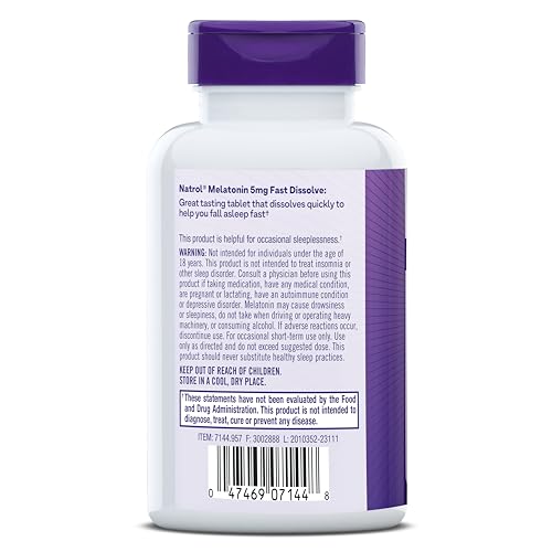 Natrol Fast Dissolving Melatonin 5mg Supplements for Adult Sleep Support
| Restful Sleep Melatonin 150 Tablets for Adul