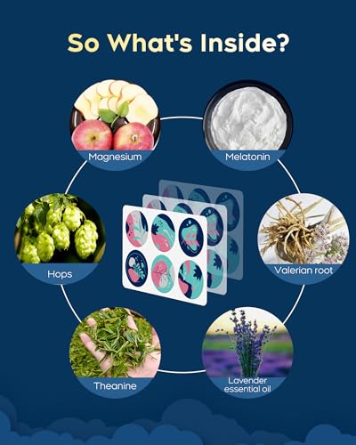 Upgraded Deep Sleep Patches for Adults - 30 Pack Blue - All Natural Deep Patch, Quick Acting Ingredients - Men and Wome