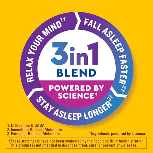 Nature Made Wellblends Melatonin L-theanine GABA Sleep Longer 10mg 100mg 100mg Sleep Supplement for Better Night's Rest