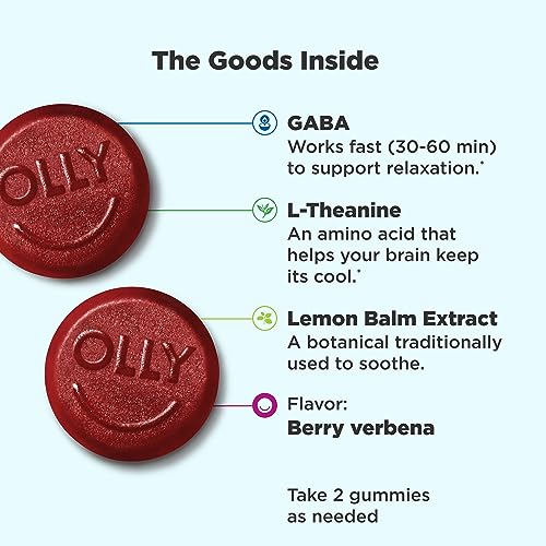 OLLY Good Bye Stress Gummies for Anxiety Relief at Work and Home, 84Count
| OLLY Good Bye Stress Gummies for Adults See