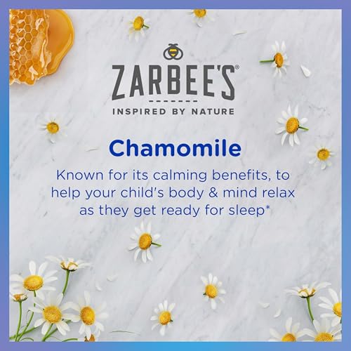 Zarbee's Gentle Bedtime Gummies for Kids Natural Honey Raspberry Lemon Chamomile 30ct Melatonin-Free Relaxation Aid