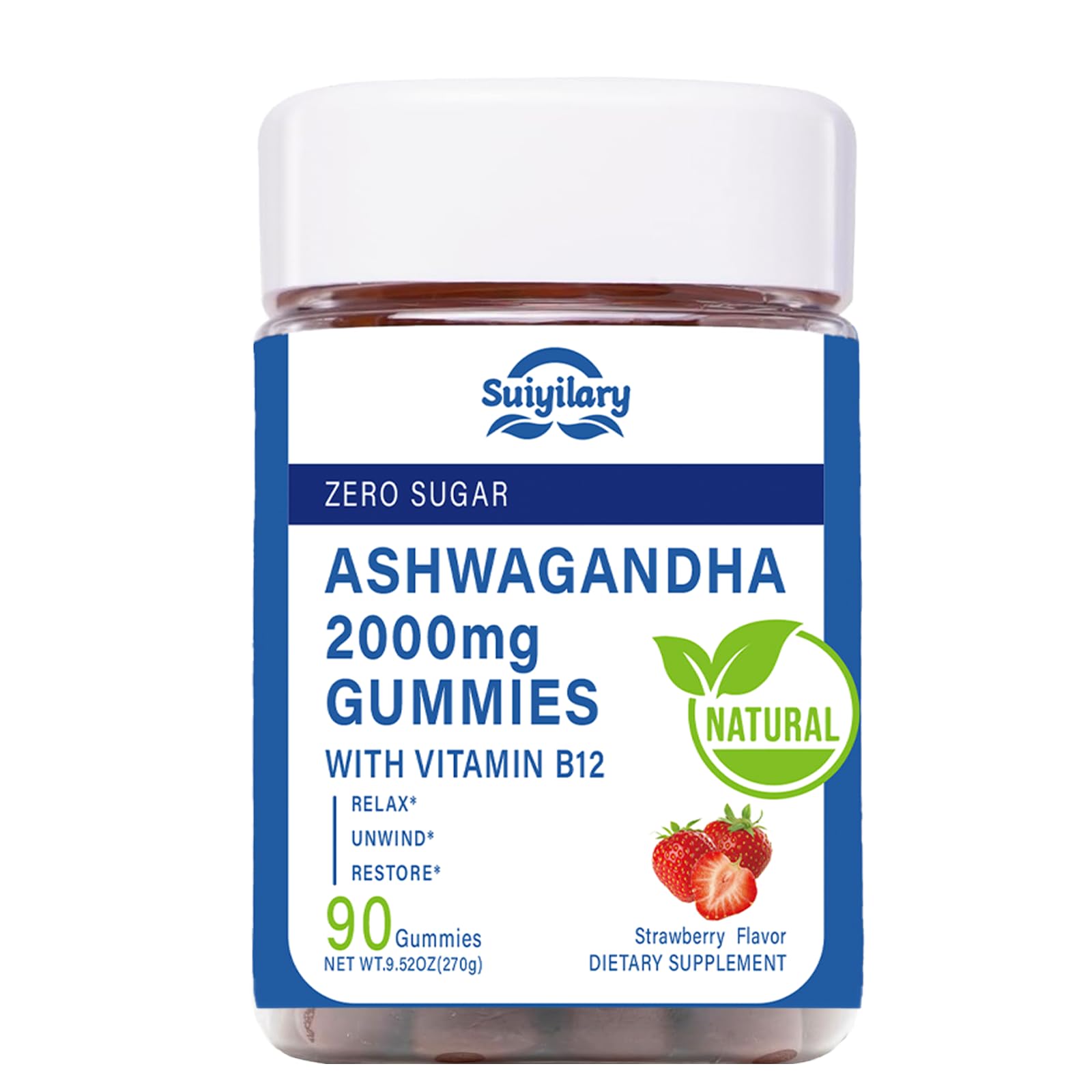 Ashwagandha Gummies 2000mg High Strength Root Extract Supplement for Men and Women
| Strawberry Flavour Ashwagandha Gum