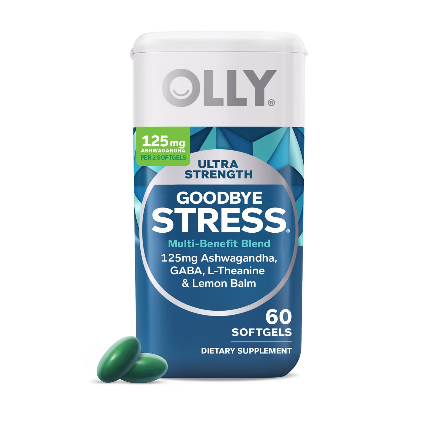 OLly Ultra Strength Goodbye Stress Softgels - GABA, Ashwagandha, L-Theanine and Lemon Balm for Stress Relief
| OLly Ult