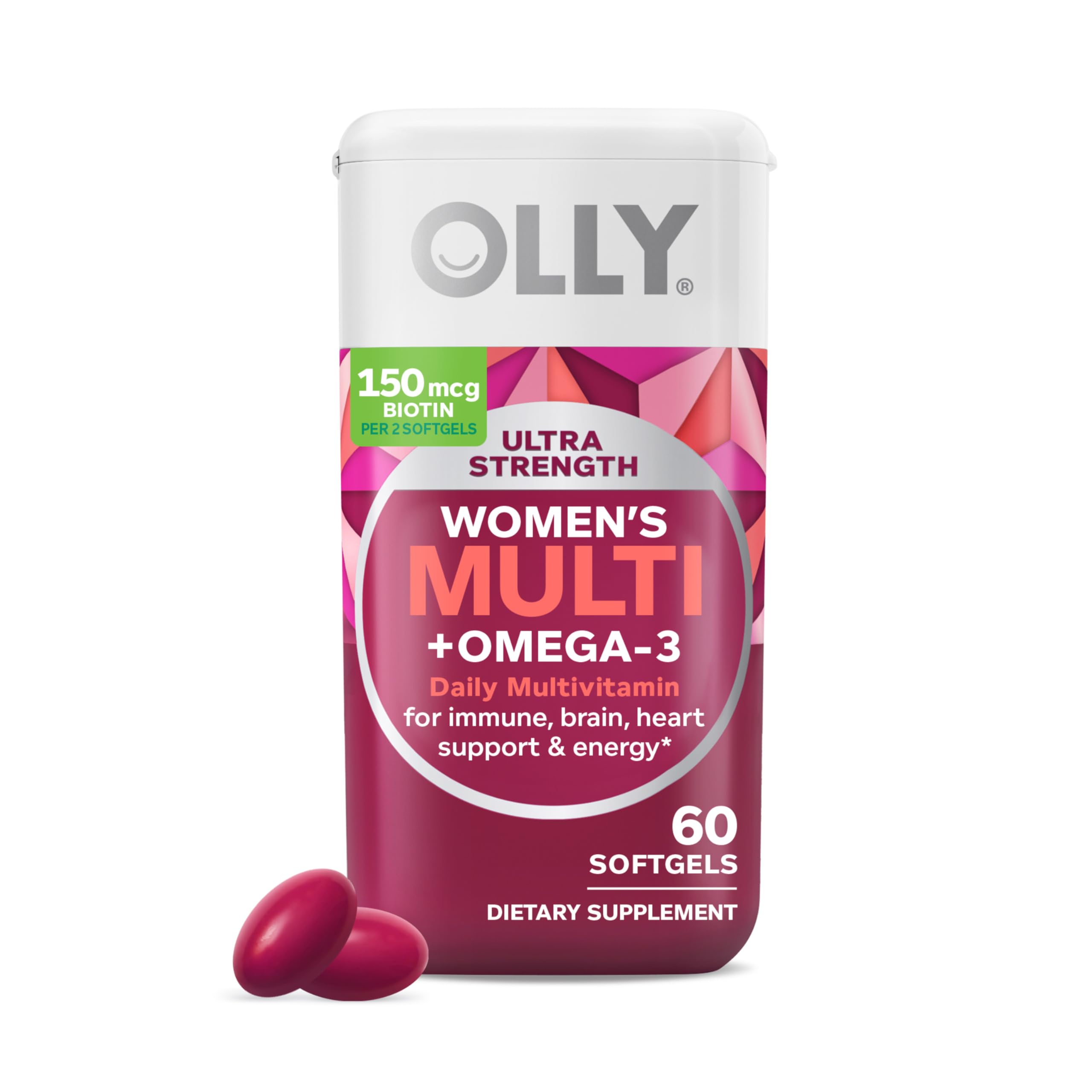 OLLY Ultra Women's Multi Softgels - Immune Support, Omega-3s, Iron, Daily Multivitamin
| OLLY Ultra Women's Multi Softg