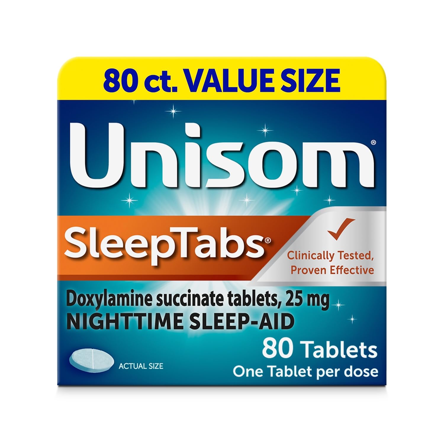 Unisom SleepTabs Nighttime Sleep Aid Doxylamine Succinate for Better Sleep 80 Tablets
| Unisom SleepTabs Doxylamine Suc